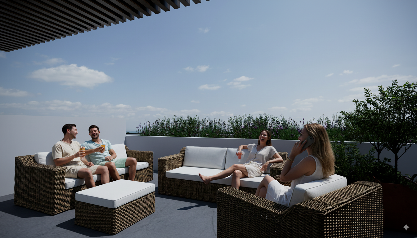 Rooftop privado con terraza