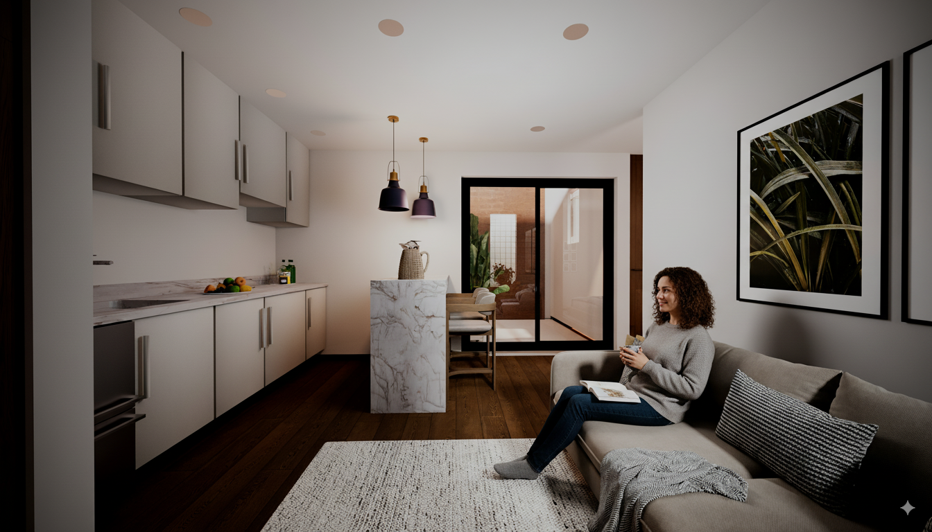 Sala de estar con luz natural